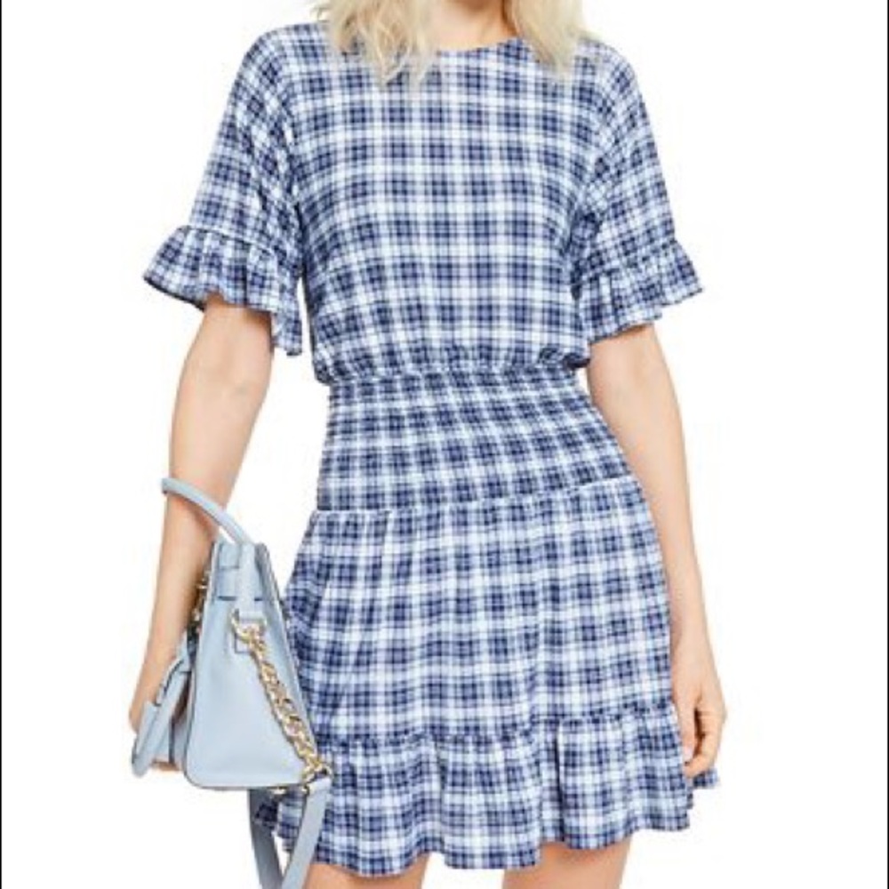MICHAEL Michael Kors Plaid Smocked Dress